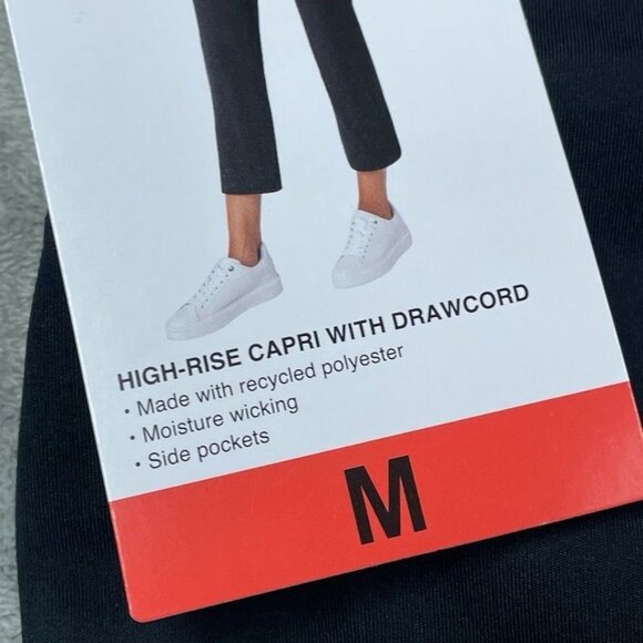 Mondetta High-Rise Capri Pants Recycled Polyester Drawcord M d0590 - Picture 2 of 7